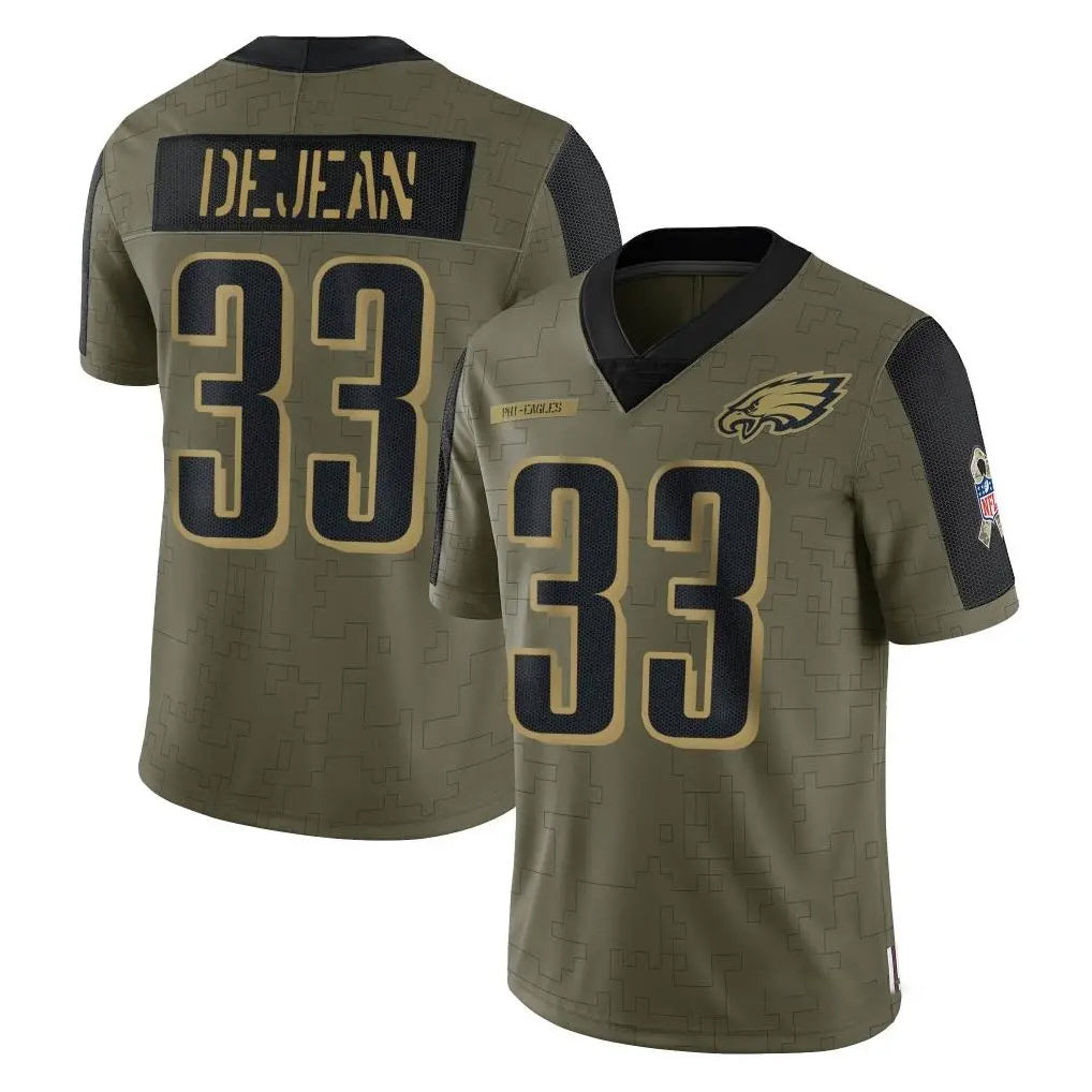 Kieara P.Eagles #33 Cooper DeJean Player Olive Salute To Service Limited Game Stitched Jerseys
