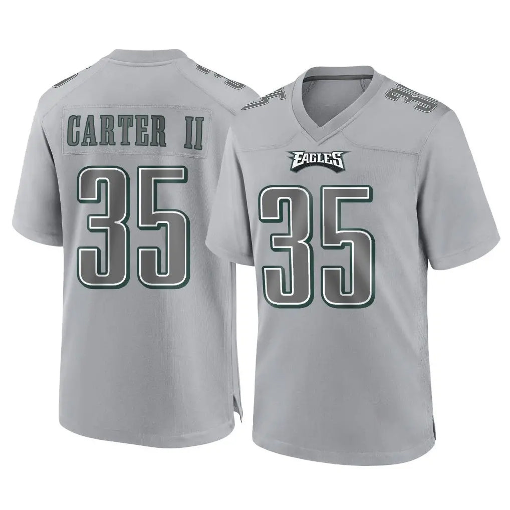 Kieara P.Eagles #35 Michael Carter II Player Gray Atmosphere Fashion Home Game Stitched Jerseys