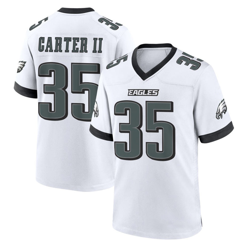 Kieara P.Eagles #35 Michael Carter II Player White Game Home Stitched Jerseys