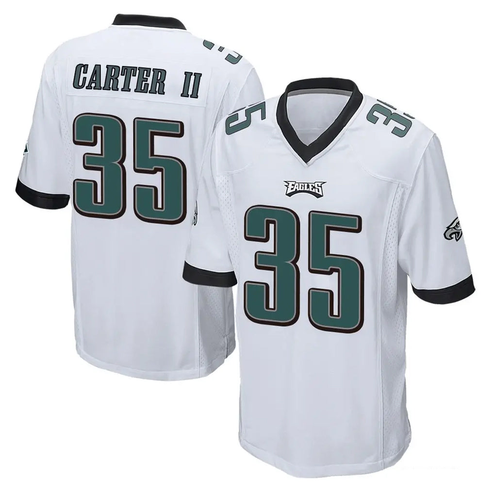 Kieara P.Eagles #35 Michael Carter II Player White Home Game Stitched Jerseys