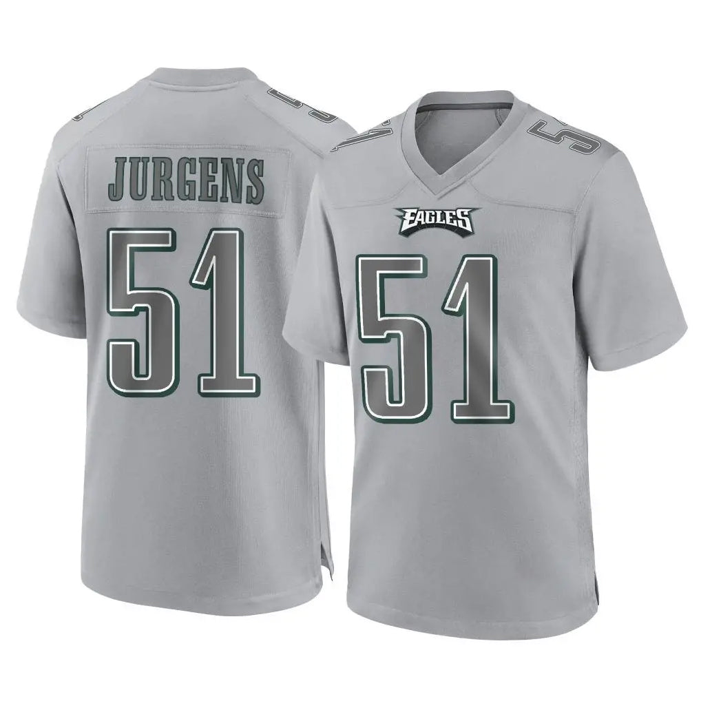 Kieara P.Eagles #51 Cam Jurgens Player Gray Atmosphere Fashion Home Game Stitched Jerseys