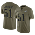 Kieara P.Eagles #51 Cam Jurgens Player Olive Salute To Service Limited Stitched Jerseys