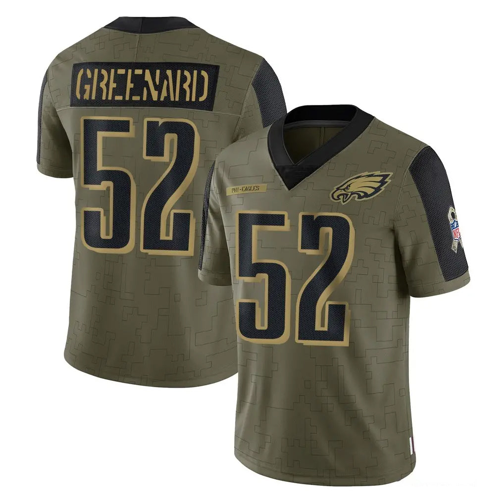 Kieara P.Eagles #52 Jonathan Greenard Player Olive Salute To Service Limited Game Stitched Jerseys