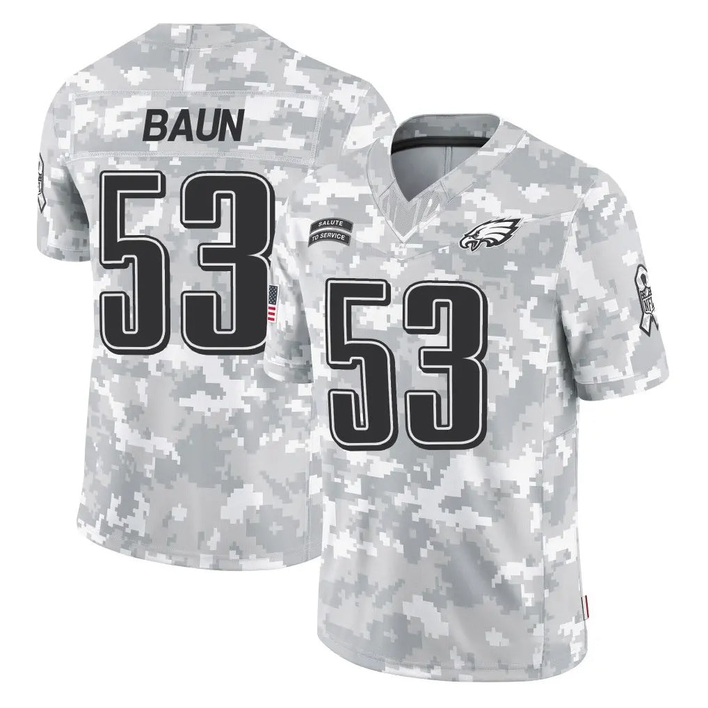 Kieara P.Eagles #53 Zack Baun Player Arctic Camo Salute to Service Limited Game Stitched Jerseys
