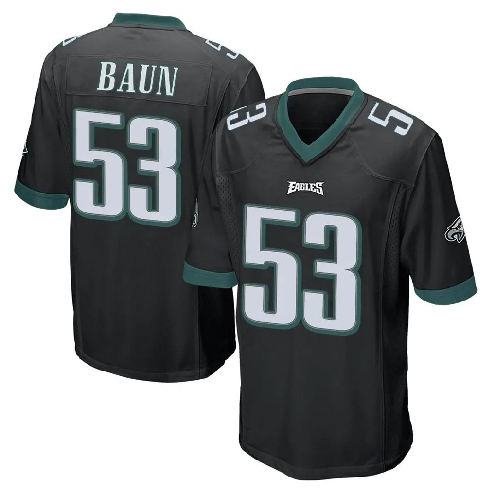 Kieara P.Eagles #53 Zack Baun Player Black Home Game Stitched Jerseys