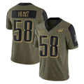 Kieara P.Eagles #58 Jalyx Hunt Player Olive Salute To Service Limited Game Stitched Jerseys