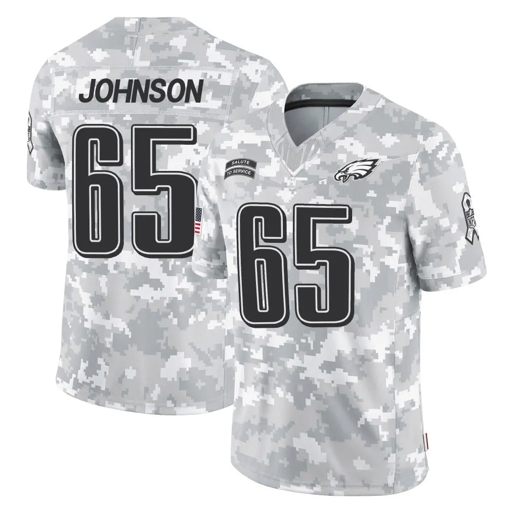 Kieara P.Eagles #65 Lane Johnson Player Arctic Camo Salute to Service Limited Game Stitched Jerseys