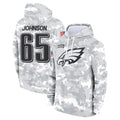Kieara P.Eagles #65 Lane Johnson Player Arctic Camo Salute to Service Pullover Hoodies Limited Game Stitched Jerseys