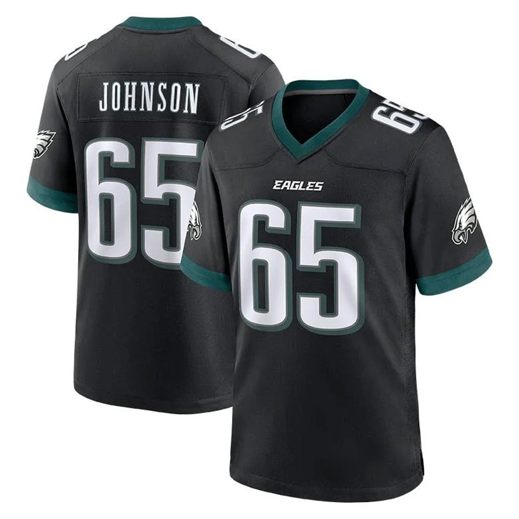 Kieara P.Eagles #65 Lane Johnson Player Black Game Home Stitched Jerseys
