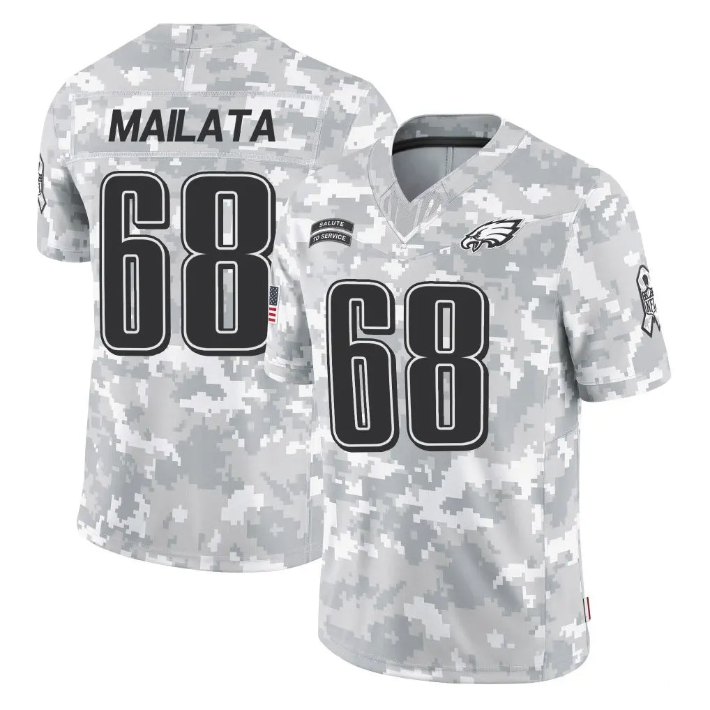Kieara P.Eagles #68 Jordan Mailata Player Arctic Camo Salute to Service Limited Game Stitched Jerseys