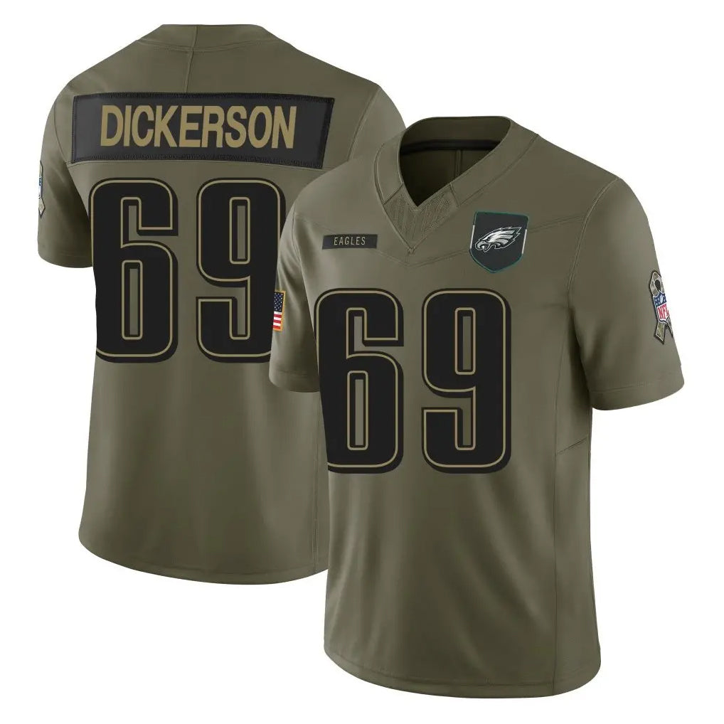 Kieara P.Eagles #69 Landon Dickerson Player Olive 2025 Salute To Service Limited Stitched Jerseys