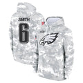 Kieara P.Eagles #6 DeVonta Smith Player Arctic Camo Salute to Service Pullover Hoodies Limited Game Stitched Jerseys