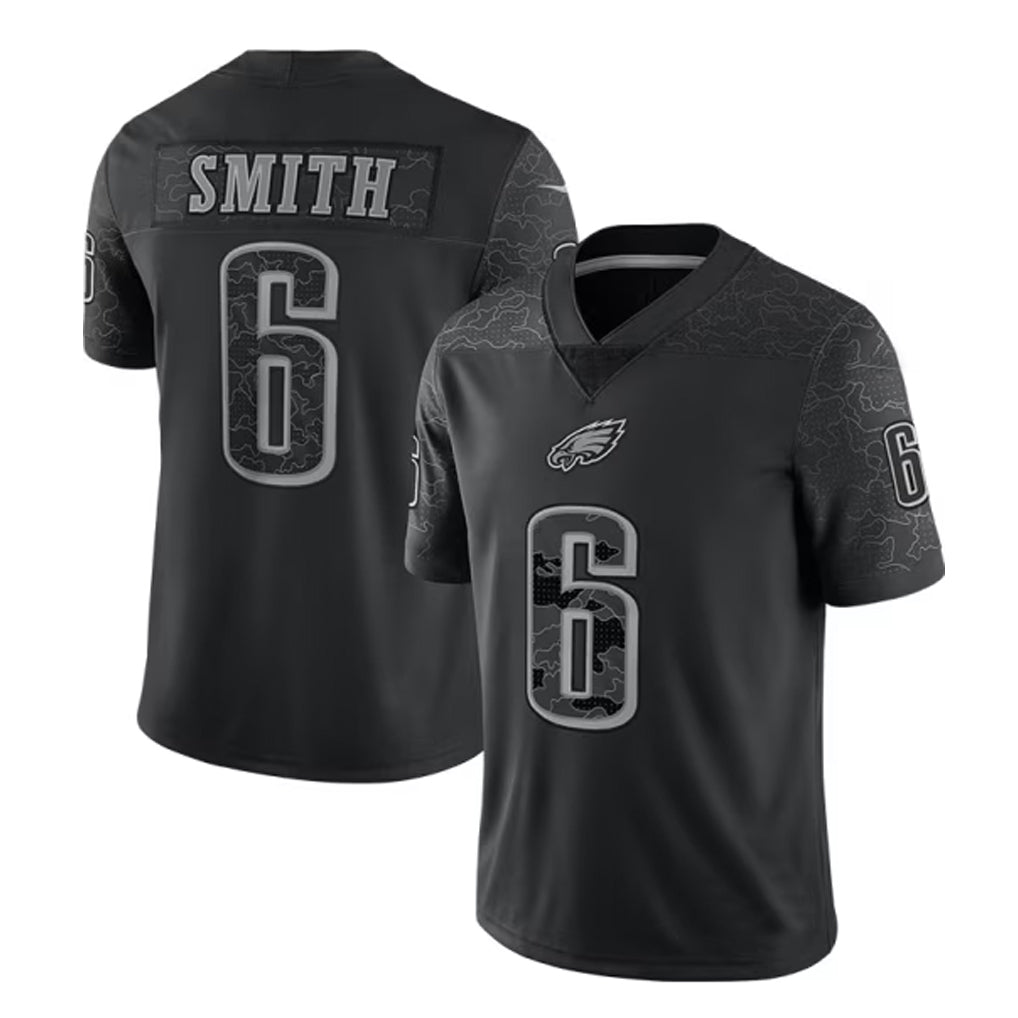 Kieara P.Eagles #6 DeVonta Smith Player Black REFLECTIVE Limited Stitched Jerseys