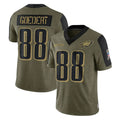 Kieara P.Eagles #88 Dallas Goedert Player Olive Salute To Service Limited Game Stitched Jerseys