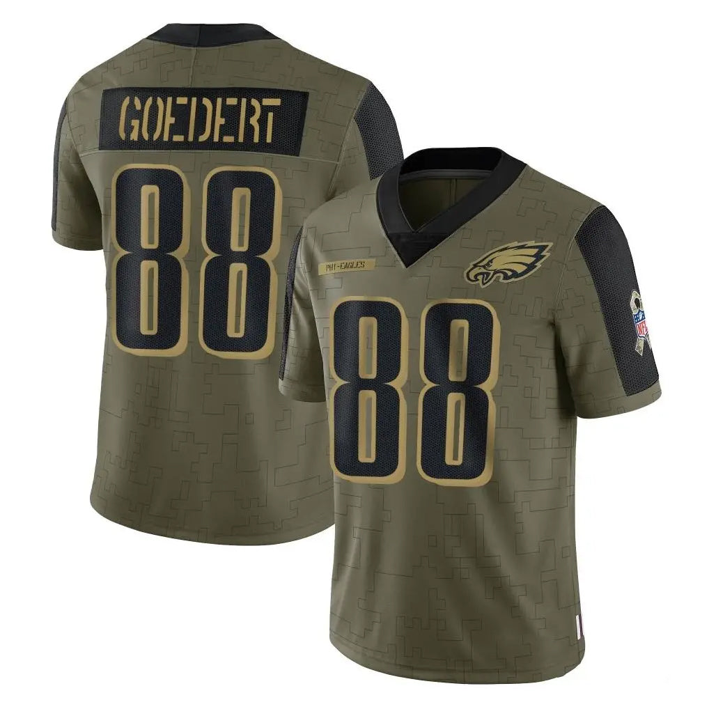 Kieara P.Eagles #88 Dallas Goedert Player Olive Salute To Service Limited Game Stitched Jerseys
