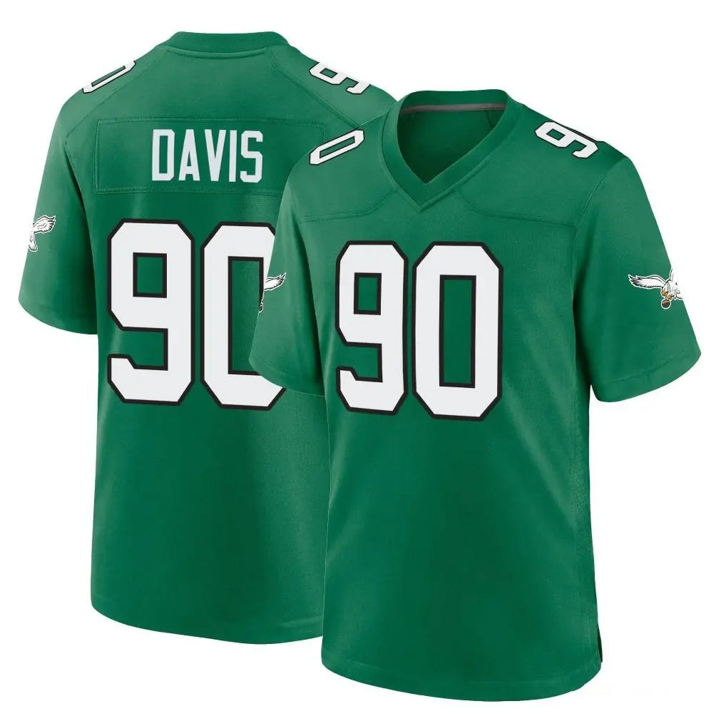 Kieara P.Eagles #90 Jordan Davis Player Green Kelly Alternate Home Game Stitched Jerseys