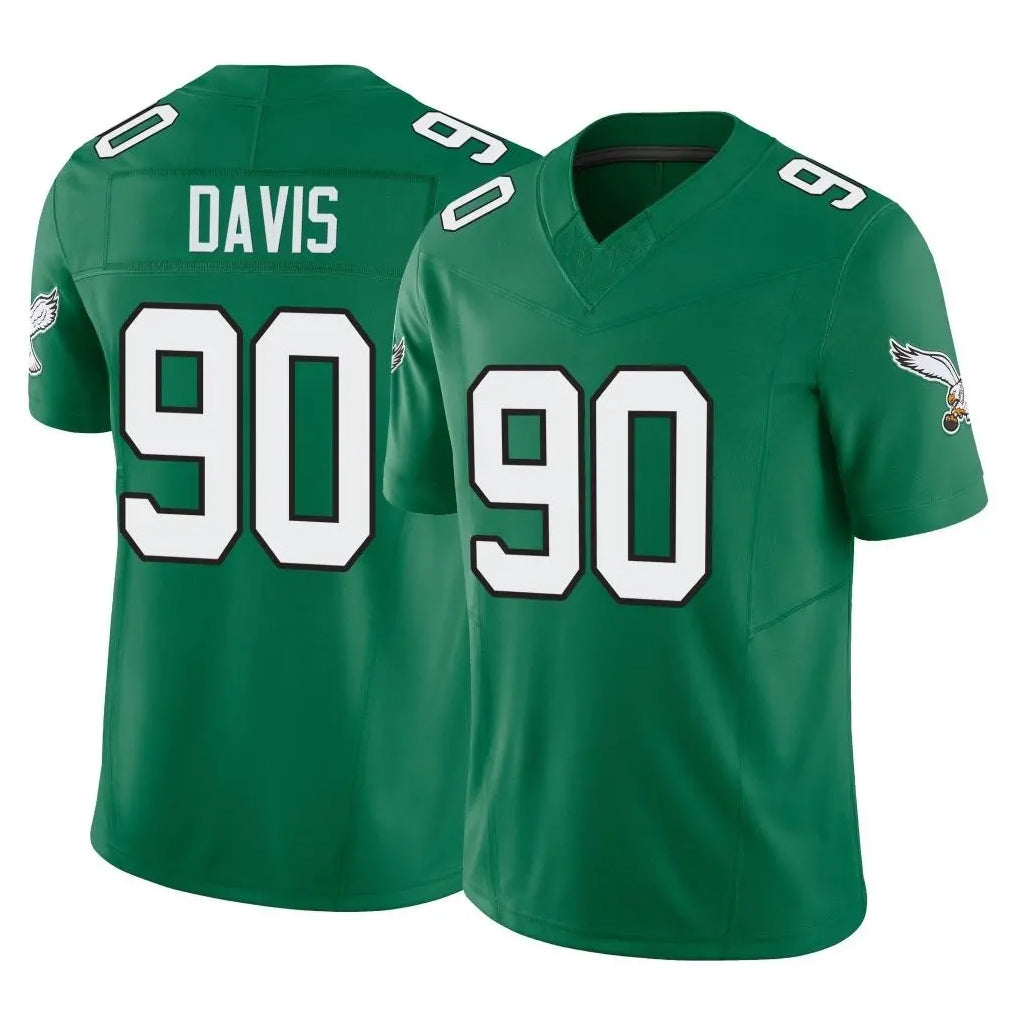 Kieara P.Eagles #90 Jordan Davis Player Green Kelly Alternate Vapor F.U.S.E. Home Game Stitched Jerseys