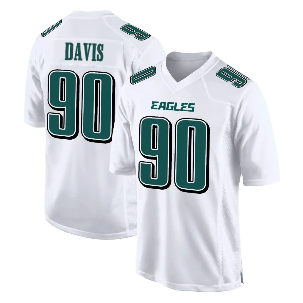 Kieara P.Eagles #90 Jordan Davis Player White Tundra Fashion Home Game Stitched Jerseys