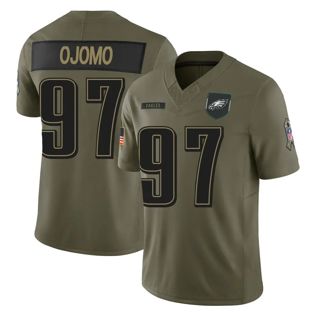 Kieara P.Eagles #97 Moro Ojomo Player Olive 2025 Salute To Service Limited Stitched Jerseys