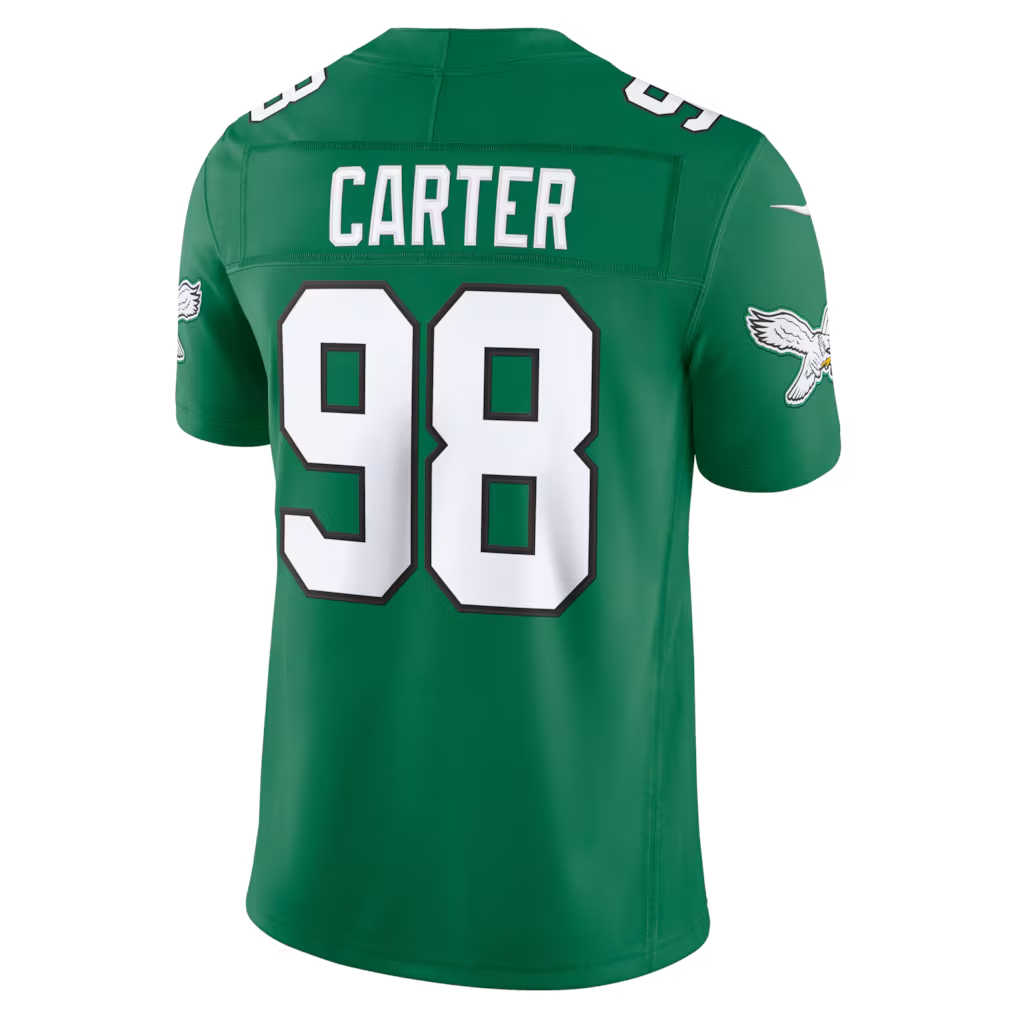 Kieara P.Eagles #98 Jalen Carter Kelly Green Alternate Vapor F.U.S.E. Stitched Limited Jerseys