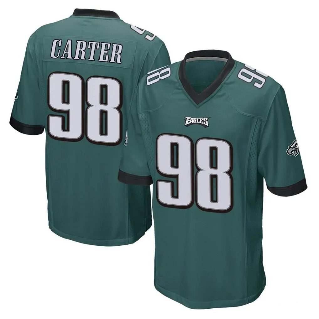 Kieara P.Eagles #98 Jalen Carter Player Team Color Green Home Game Stitched Jerseys