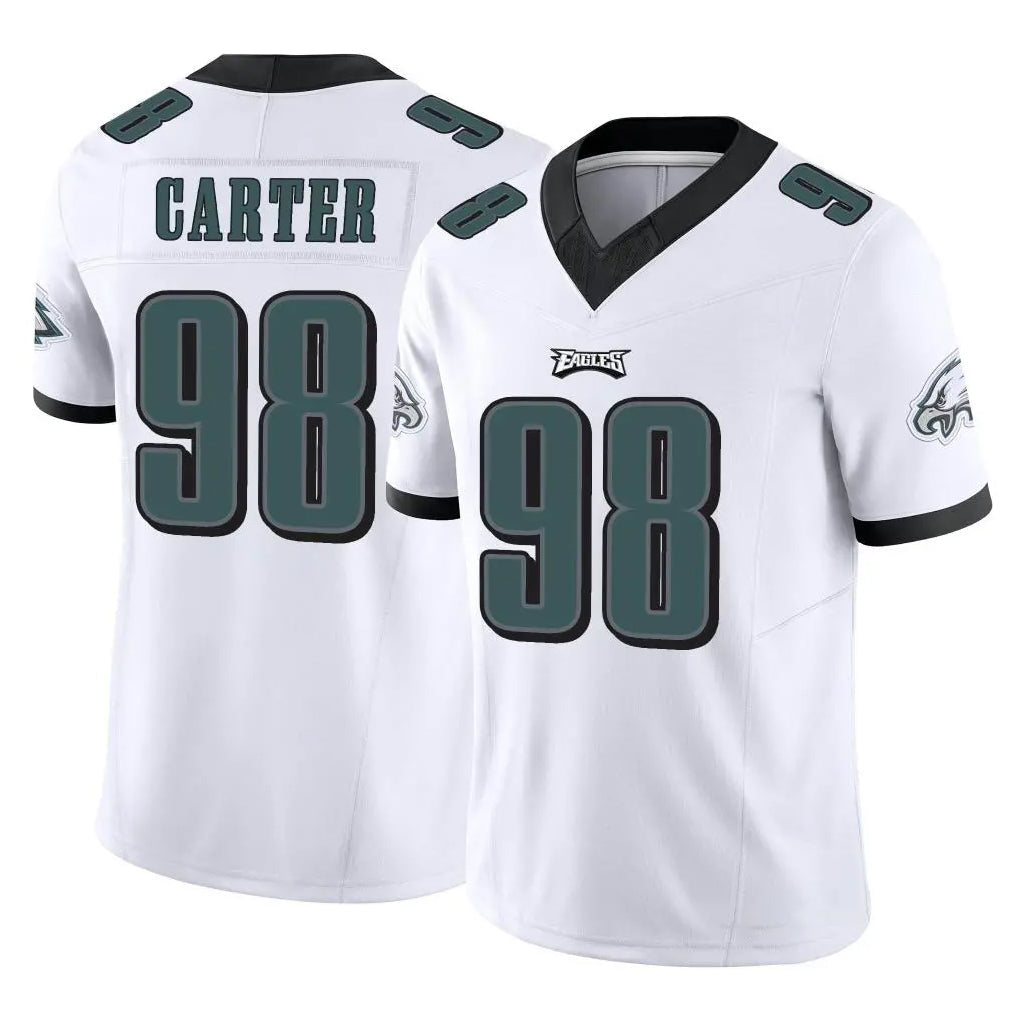 Kieara P.Eagles #98 Jalen Carter Player White Limited Vapor F.U.S.E. Home Game Stitched Jerseys
