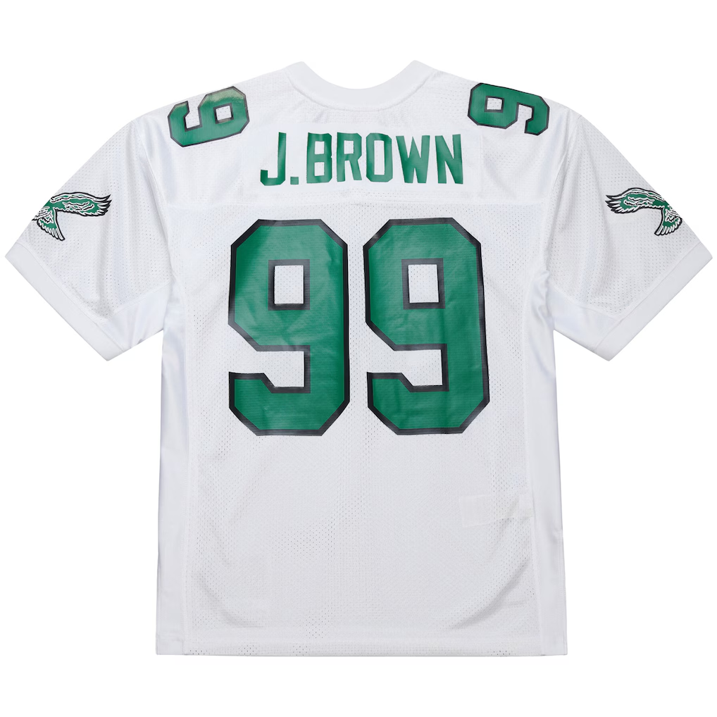 Kieara P.Eagles #99 Jerome Brown Mitchell & Ness White 1991 Authentic Throwback Retired Player Jersey Stitched Puhic