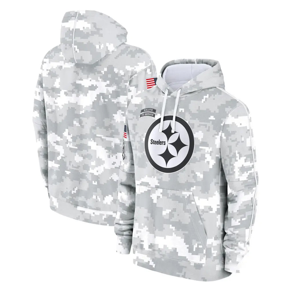 Kieara P.Steelers Arctic Camo Limited Salute to Service Pullover Hoodies Game Blank Player Stitched Jerseys