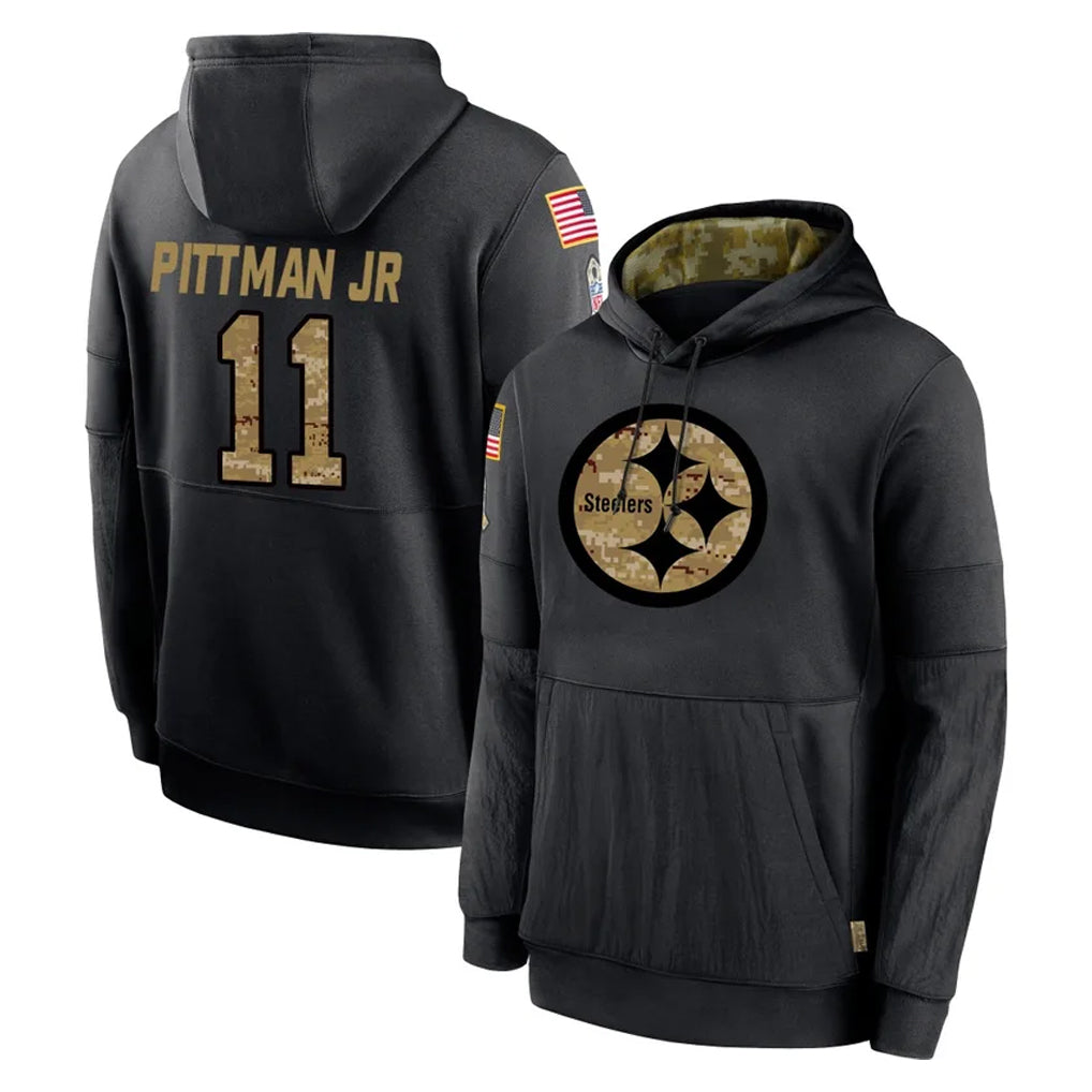 Kieara P.Steelers #11 Michael Pittman Jr. Player Black Salute to Service Hoodies Limited Game Stitched Jerseys