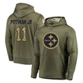Kieara P.Steelers #11 Michael Pittman Jr. Player Olive Salute to Service Pullover Hoodie Home Game Stitched Jerseys