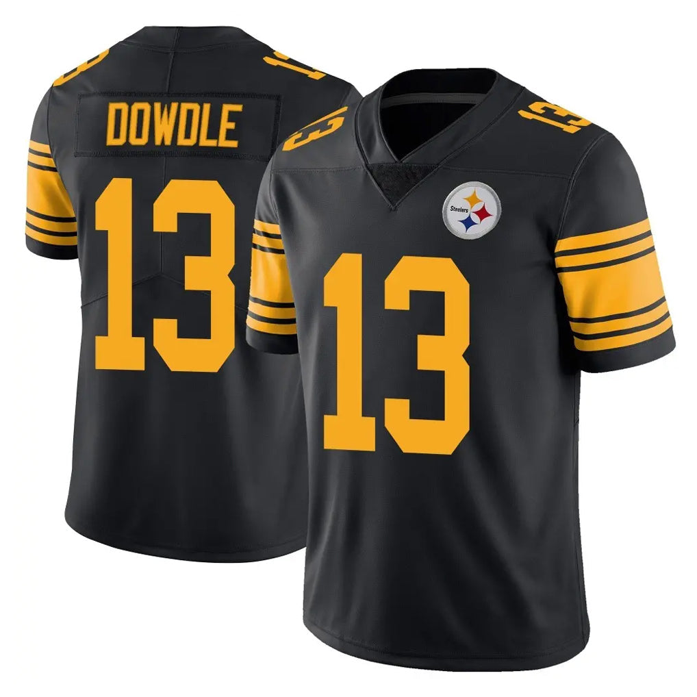 Kieara P.Steelers #13 Rico Dowdle Player Black Limited Color Rush Home Game Stitched Jerseys