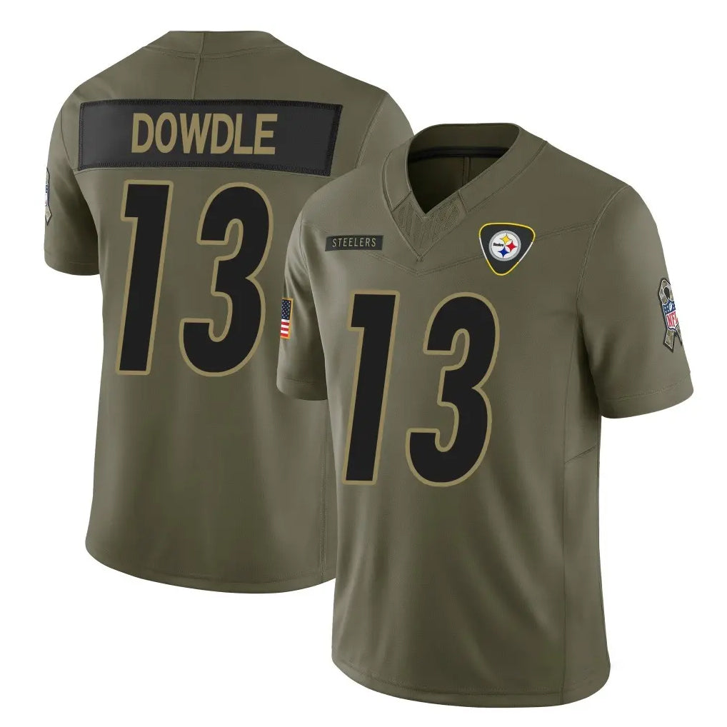 Kieara P.Steelers #13 Rico Dowdle Player Olive 2025 Salute To Service Limited Home Game Stitched Jerseys