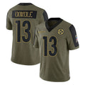 Kieara P.Steelers #13 Rico Dowdle Player Olive Salute To Service Limited Game Stitched Jerseys