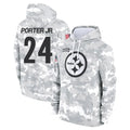 Kieara P.Steelers #24 Joey Porter Jr. Player Arctic Camo Limited Salute to Service Pullover Hoodies Game Stitched Jerseys
