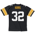 Kieara P.Steelers #32 Franco Harris Mitchell & Ness Black Legacy Replica Stitched Puhic Jersey