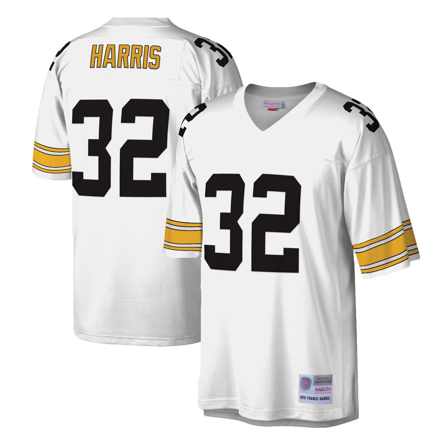 Kieara P.Steelers #32 Franco Harris Player Mitchell & Ness White Legacy Replica Stitched Jerseys