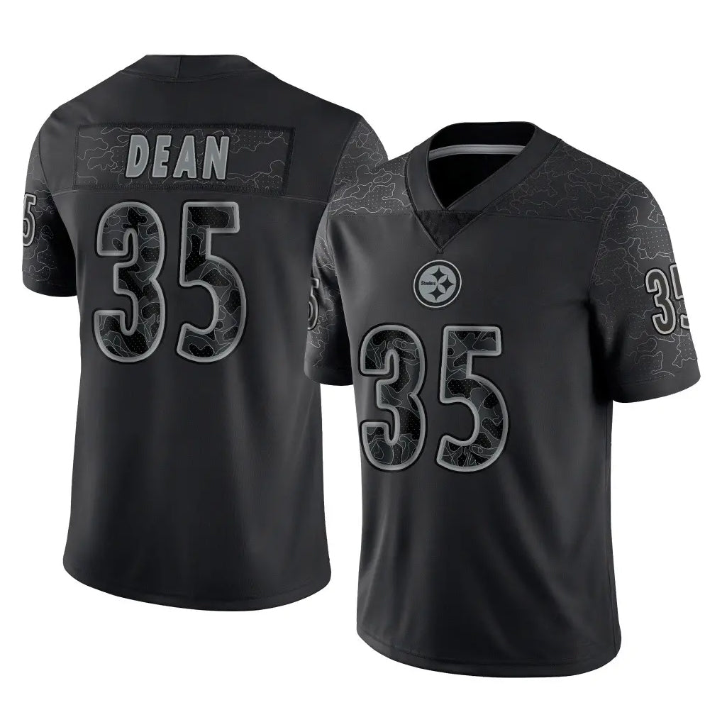 Kieara P.Steelers #35 Jamel Dean Player Black Reflective Limited Home Game Stitched Jerseys