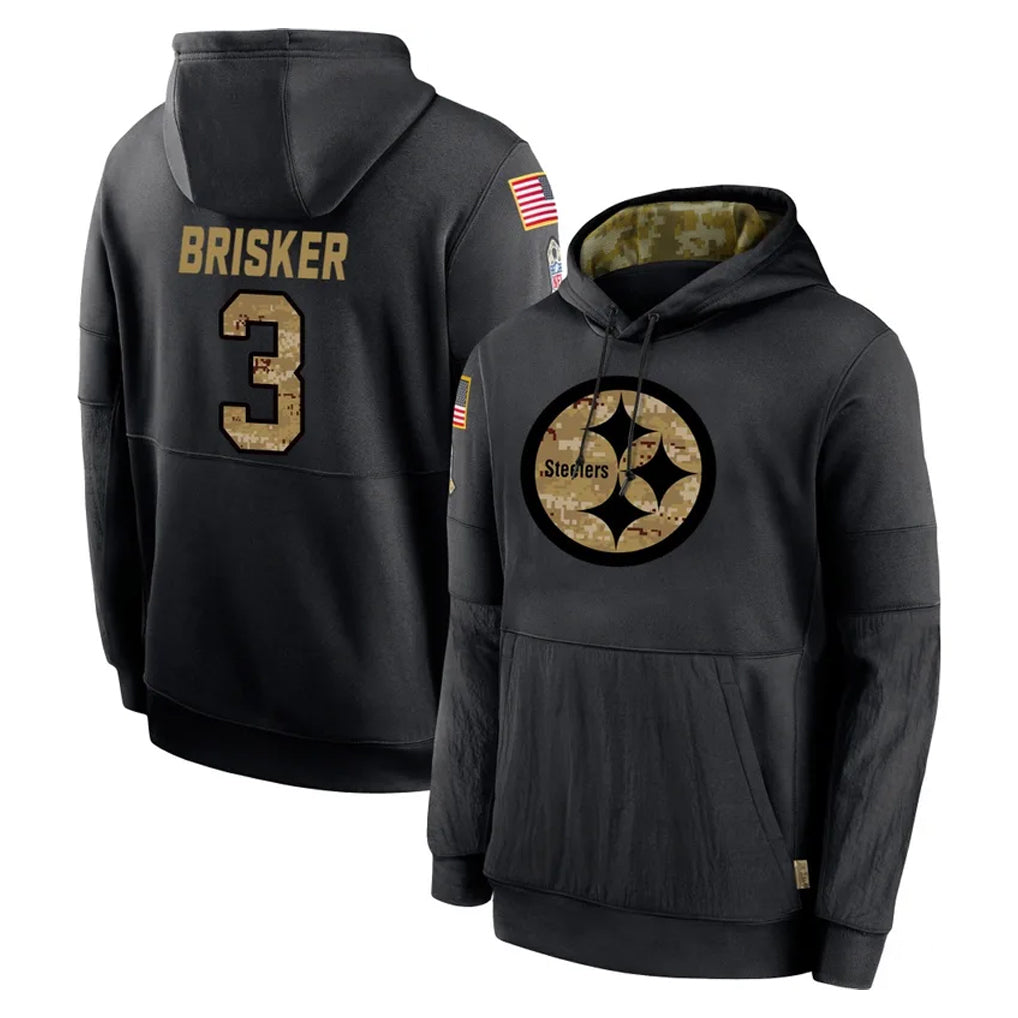 Kieara P.Steelers #3 Jaquan Brisker Player Black Salute to Service Hoodies Limited Game Stitched Jerseys