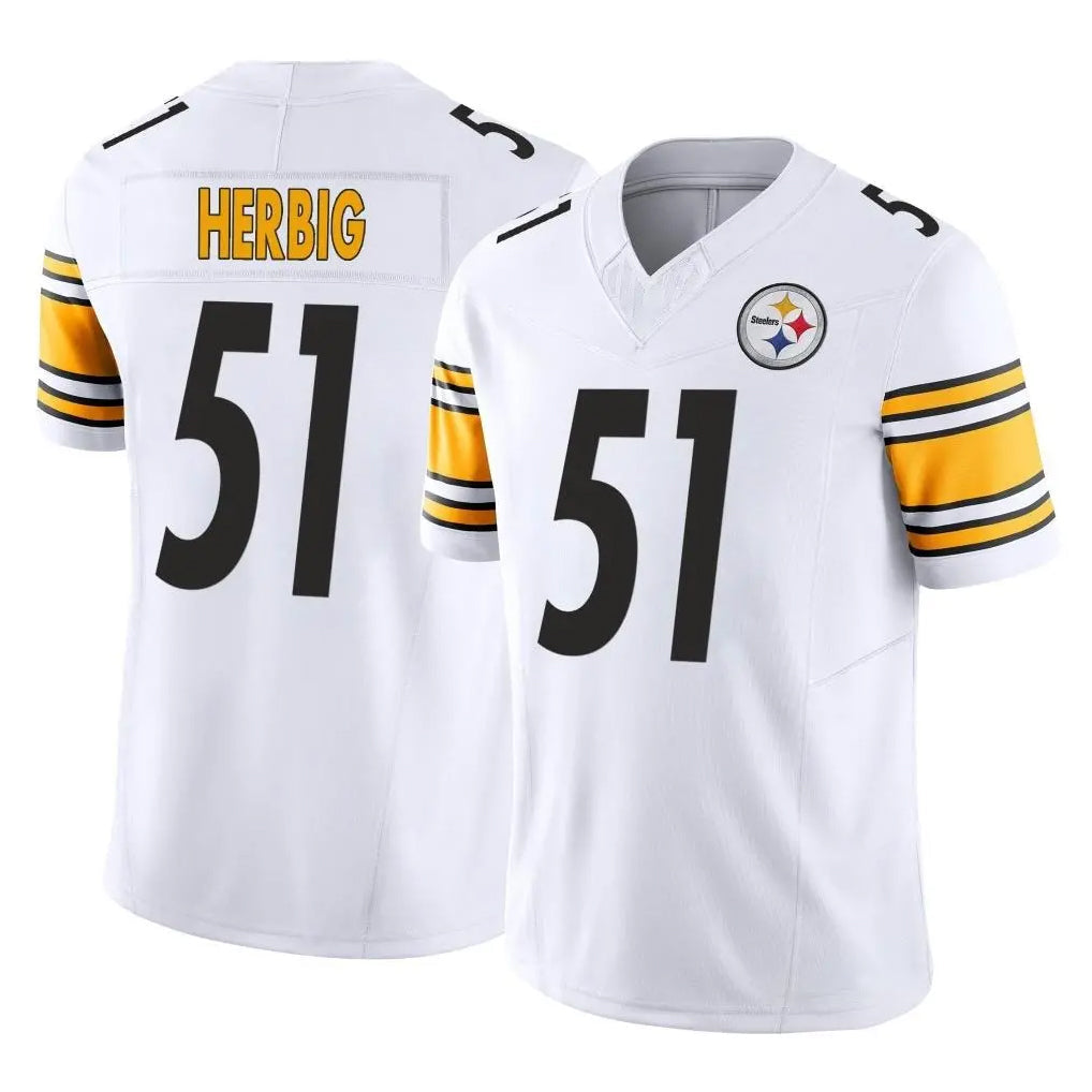 Kieara P.Steelers #51 Nick Herbig Player White Limited Vapor F.U.S.E. Home Game Stitched Jerseys