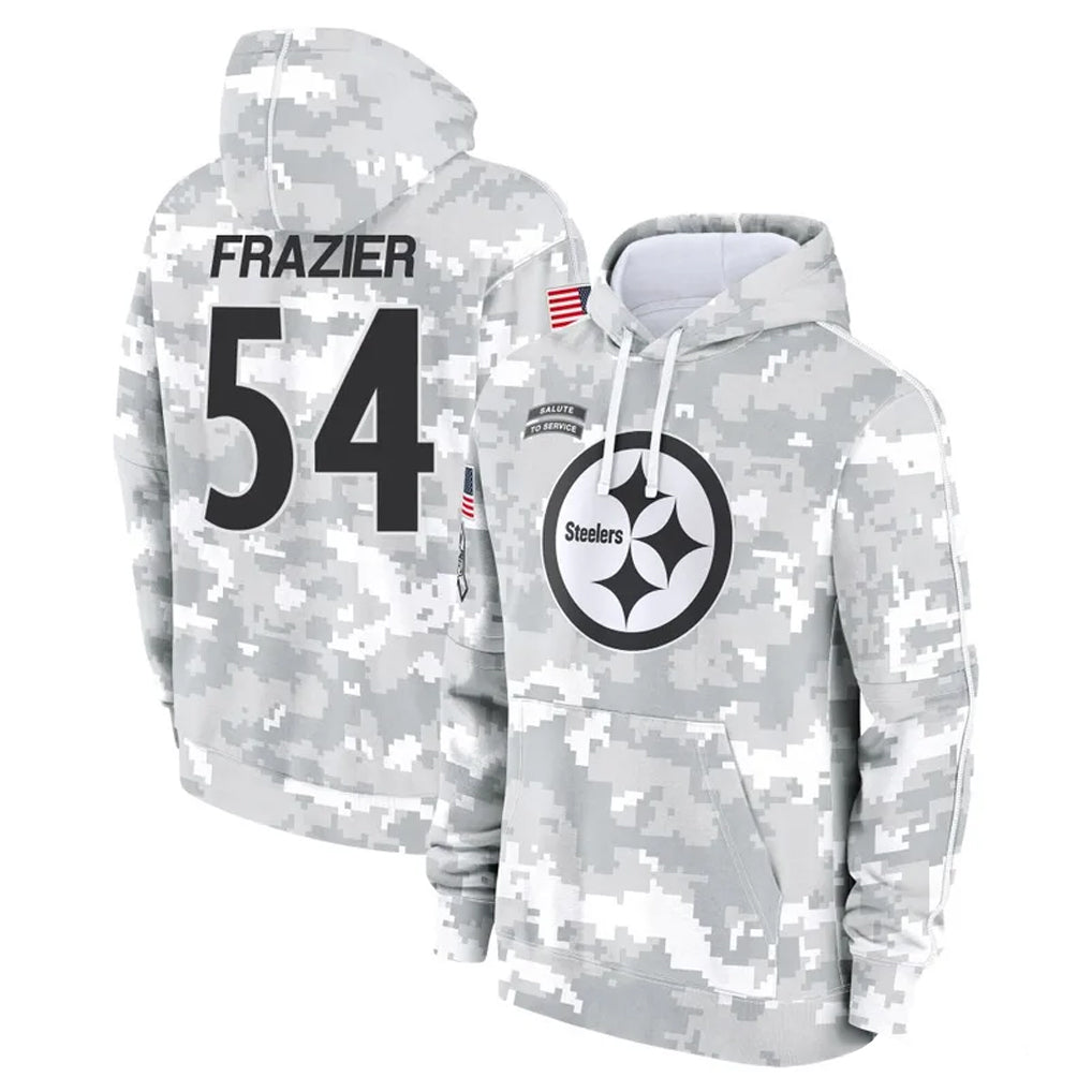 Kieara P.Steelers #54 Zach Frazier Player Arctic Camo Limited Salute to Service Pullover Hoodies Game Stitched Jerseys