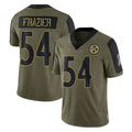 Kieara P.Steelers #54 Zach Frazier Player Olive Salute To Service Limited Game Stitched Jerseys