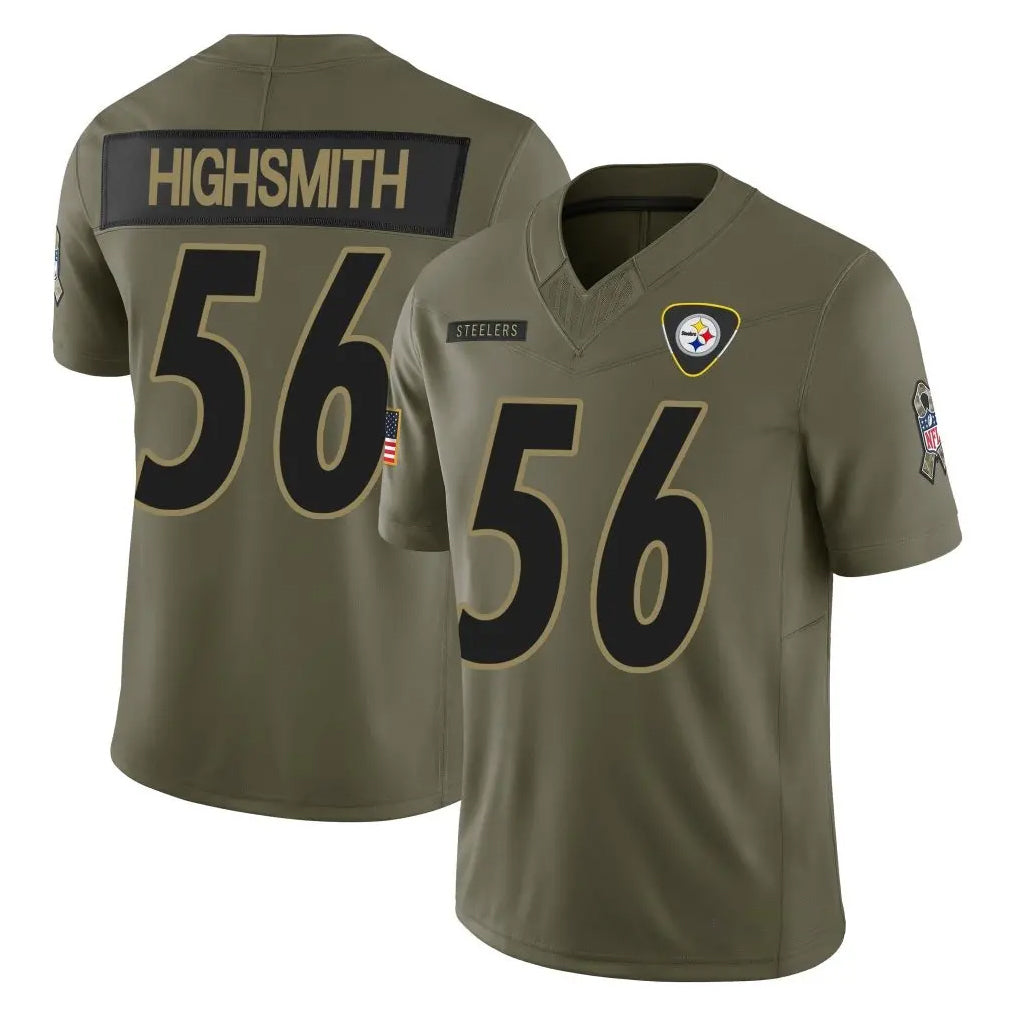 Kieara P.Steelers #56 Alex Highsmith Player Olive 2025 Salute To Service Limited Home Game Stitched Jerseys
