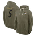 Kieara P.Steelers #5 Jalen Ramsey Player Olive Salute to Service Pullover Hoodies Limited Stitched Jerseys