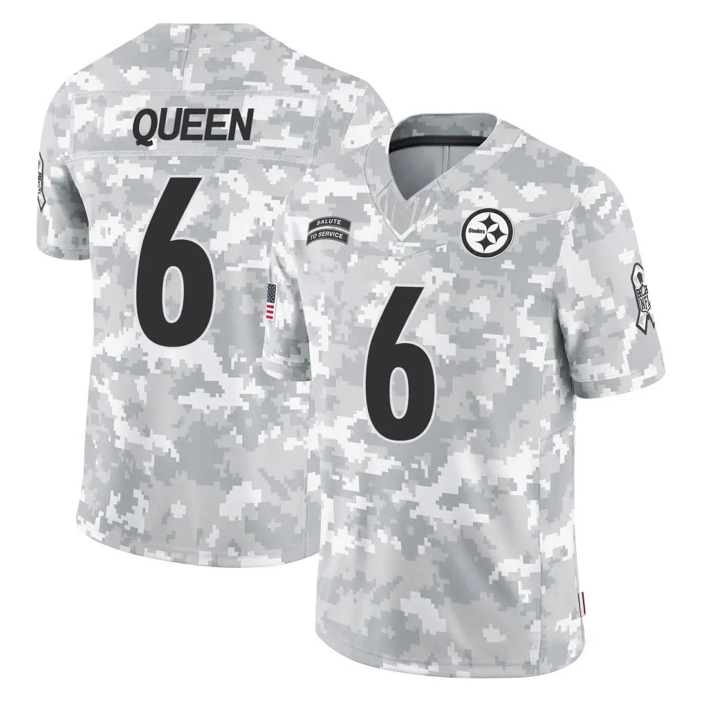 Kieara P.Steelers #6 Patrick Queen Player Arctic Camo Limited Salute To Service Home Game Stitched Jerseys
