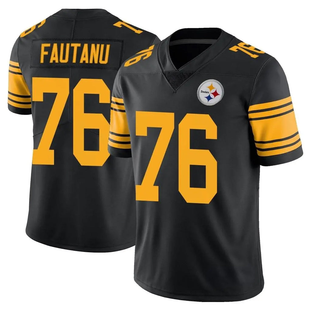 Kieara P.Steelers #76 Troy Fautanu Player Black Limited Color Rush Home Game Stitched Jerseys