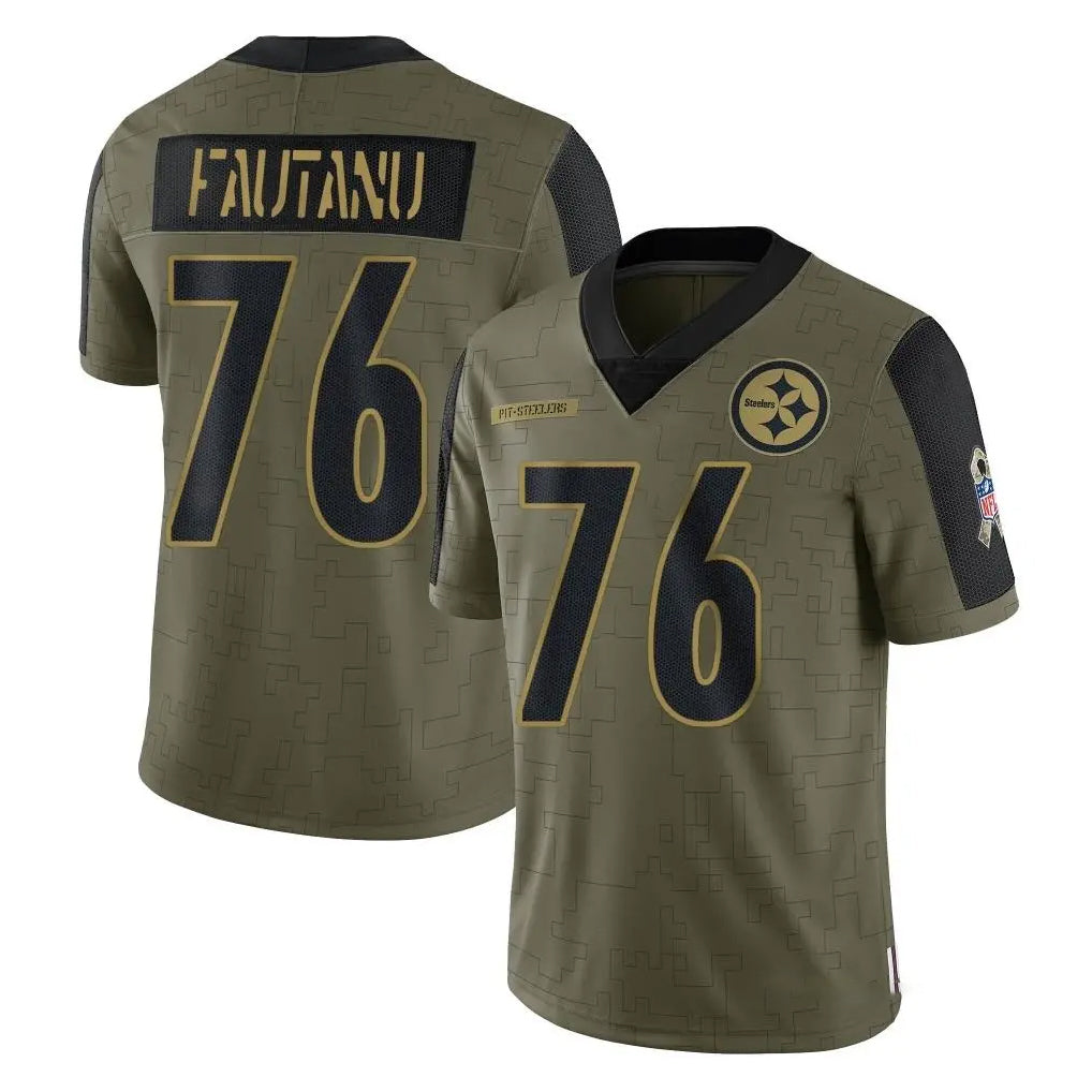Kieara P.Steelers #76 Troy Fautanu Player Olive Salute To Service Limited Game Stitched Jerseys