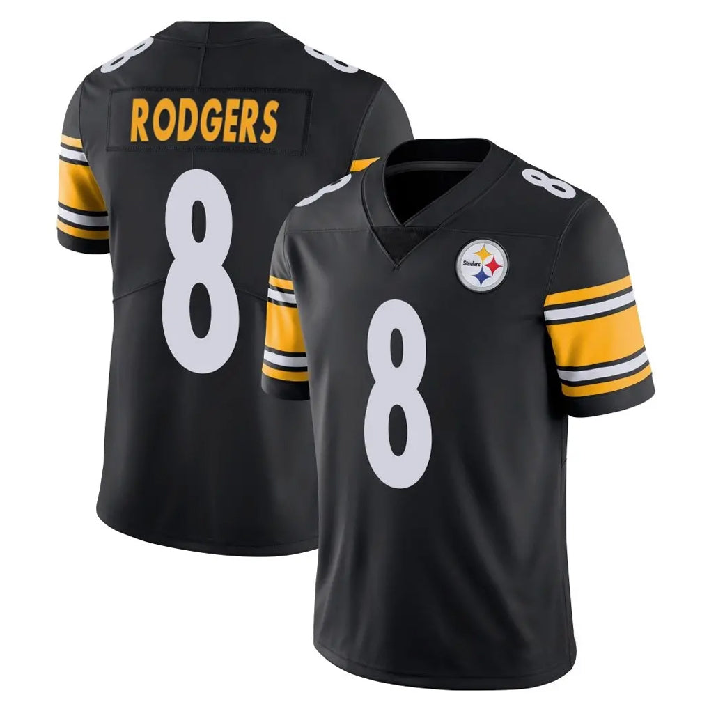 Kieara P.Steelers #8 Aaron Rodgers Player Black Limited Vapor Untouchable Home Game Stitched Jerseys