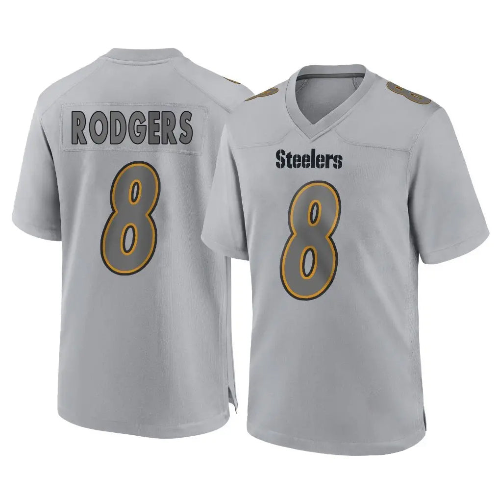 Kieara P.Steelers #8 Aaron Rodgers Player Gray Atmosphere Fashion Home Game Stitched Jerseys