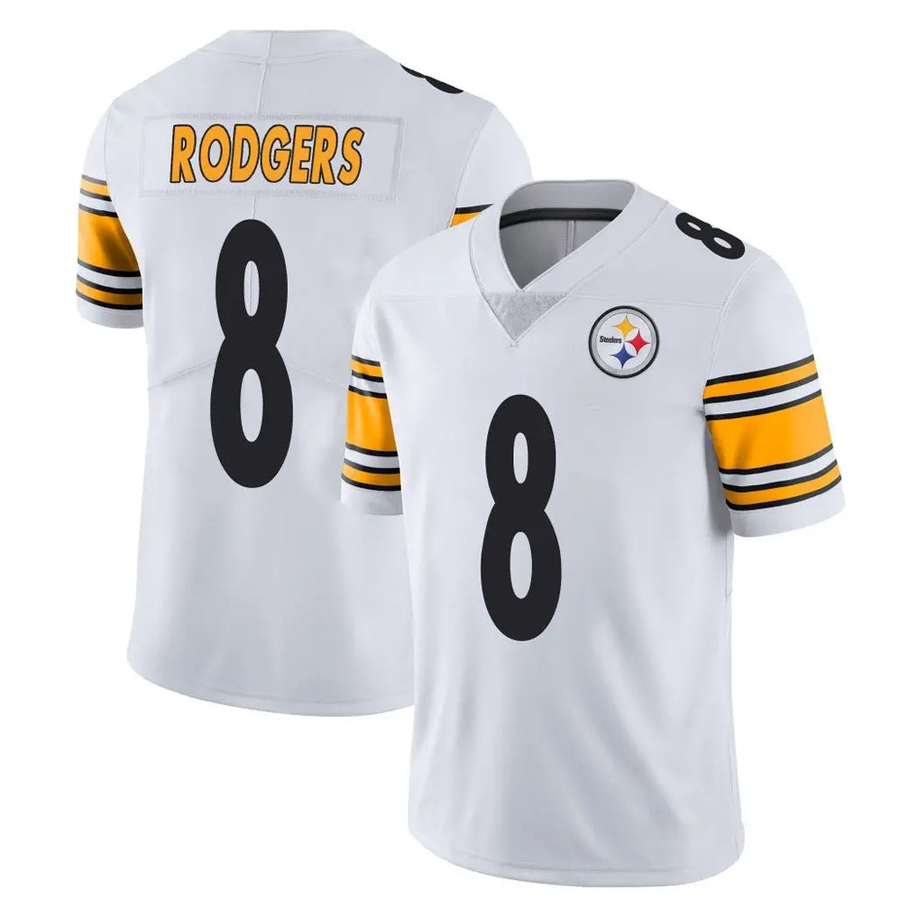 Kieara P.Steelers #8 Aaron Rodgers Player White Limited Vapor Untouchable Home Game Stitched Jerseys
