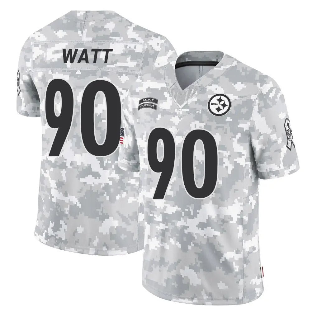 Kieara P.Steelers #90 T.J. Watt Player Arctic Camo Limited Salute To Service Home Game Stitched Jerseys